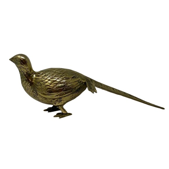 Vintage Other - Vtg MCM  Brass Pheasant Decor Figurine